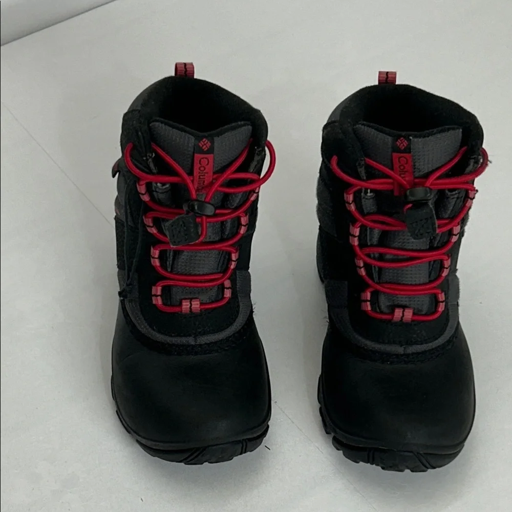 Columbia Kids' Black and Red Snow Boots